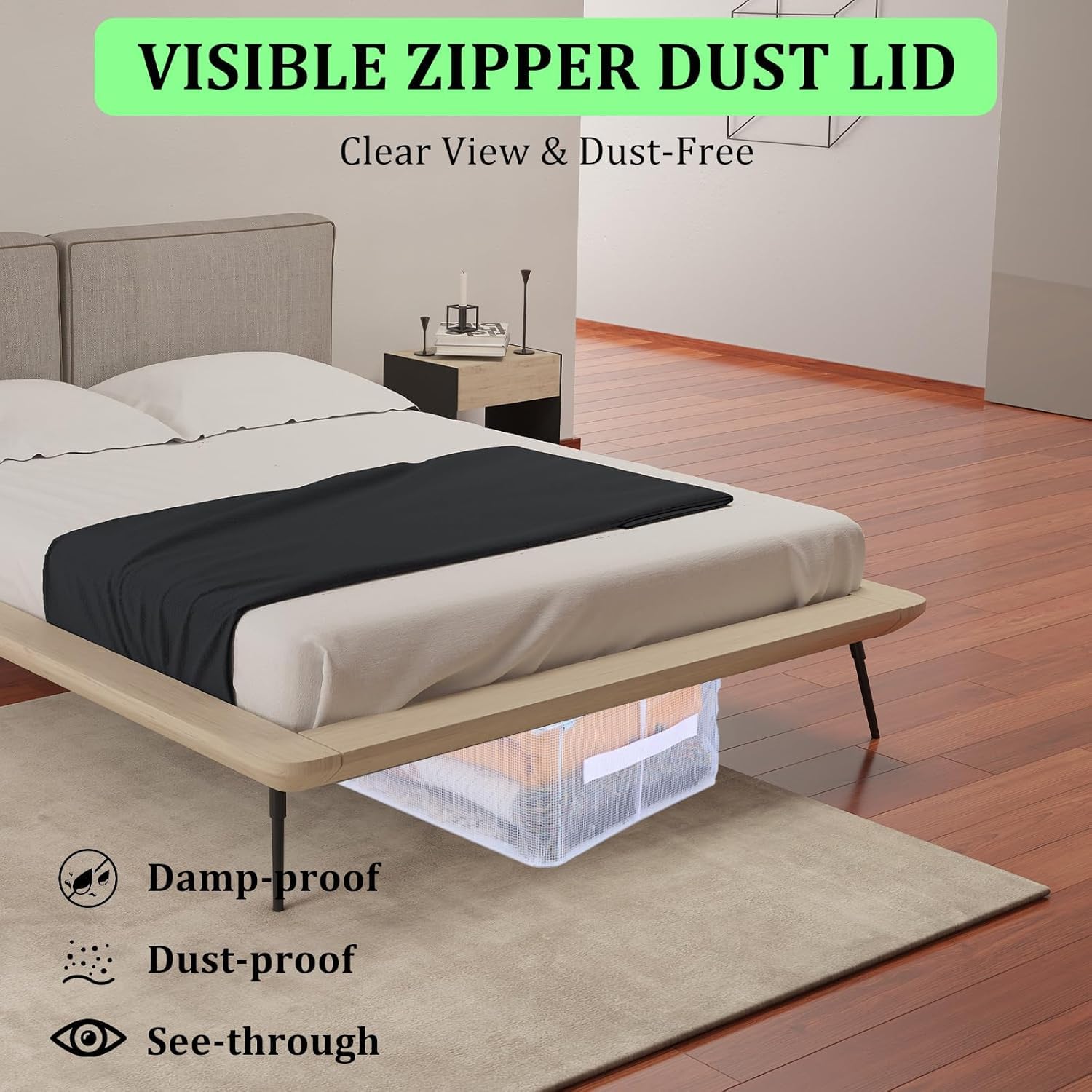 Multifunctional Transparent Shoe box Large capacity Stackable under the bed Shoes Storage box Bedroom Living room Storage Foldable Space-saving