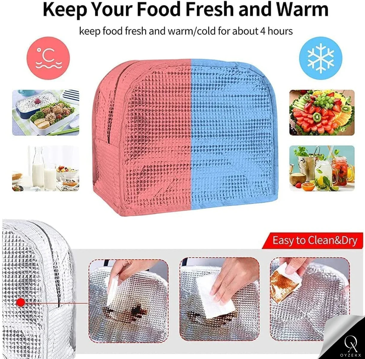 OyzekX Lunch Bag for Women & Men, Insulated Lunch Bag, Large Waterproof Tote Bag, Leakproof Lunch Tote for Office Work School Picnic Beach Workout Travel