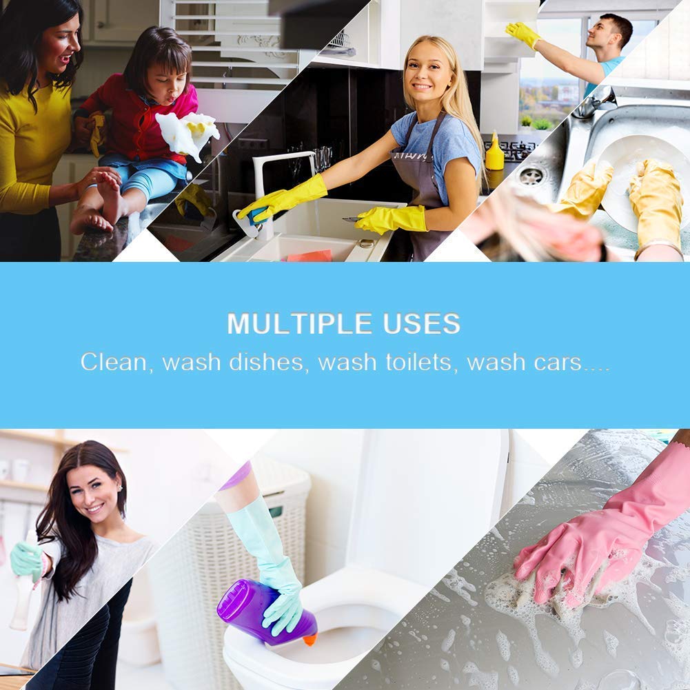 Gloves Magic Silicone Dish Washing Gloves, Silicon Cleaning Gloves, Silicon Hand Gloves for Kitchen Dishwashing and Pet Grooming, Great for Washing Dish, Car, Bathroom (Multicolour, 1 Pair)