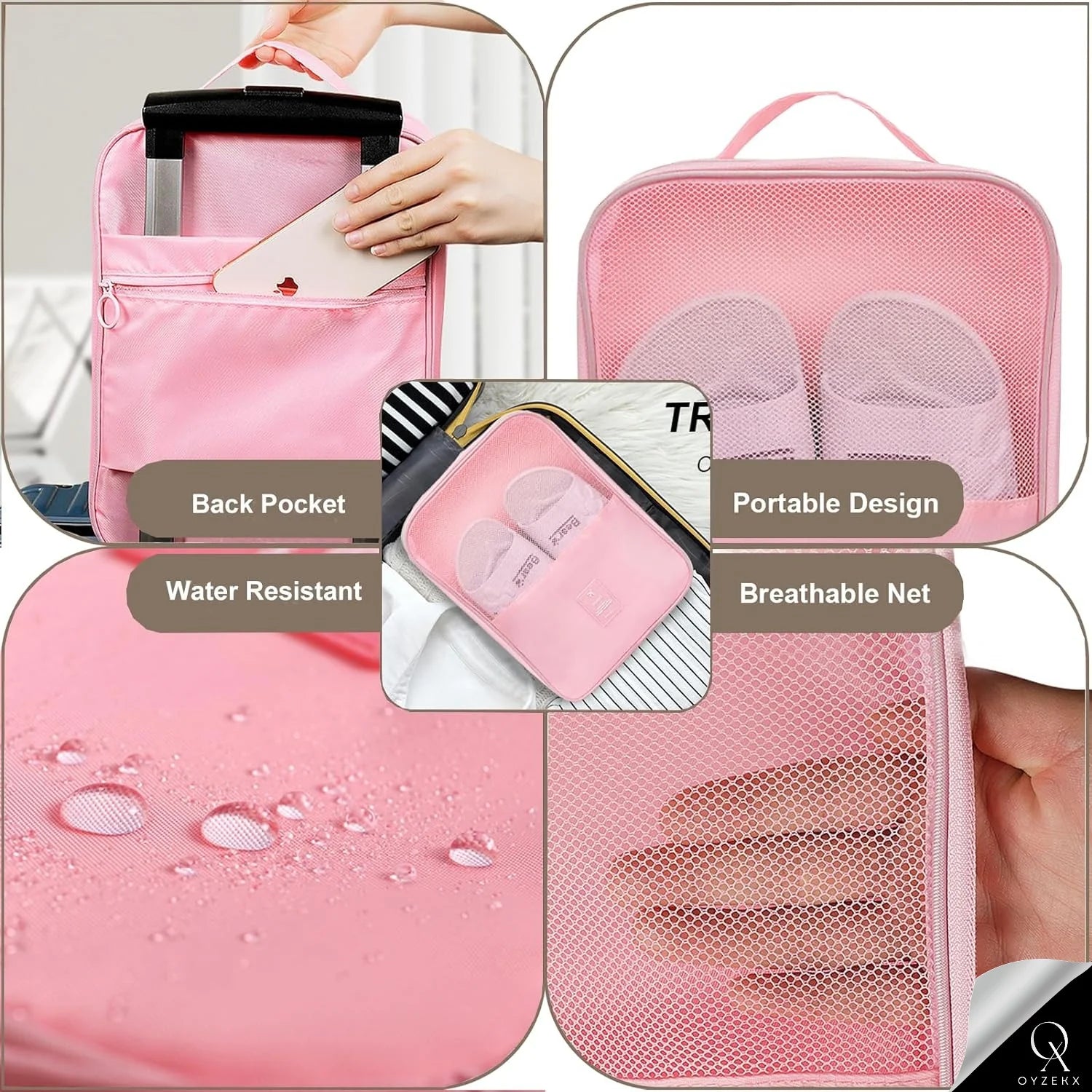 OyzekX Toiletry Bag for Men & Women Makeup Pouch, Travel Essentials Travel Organizer Travel Pouch for Men for Travel Kit for Toiletries, Wash Bag (Multi- Plain)