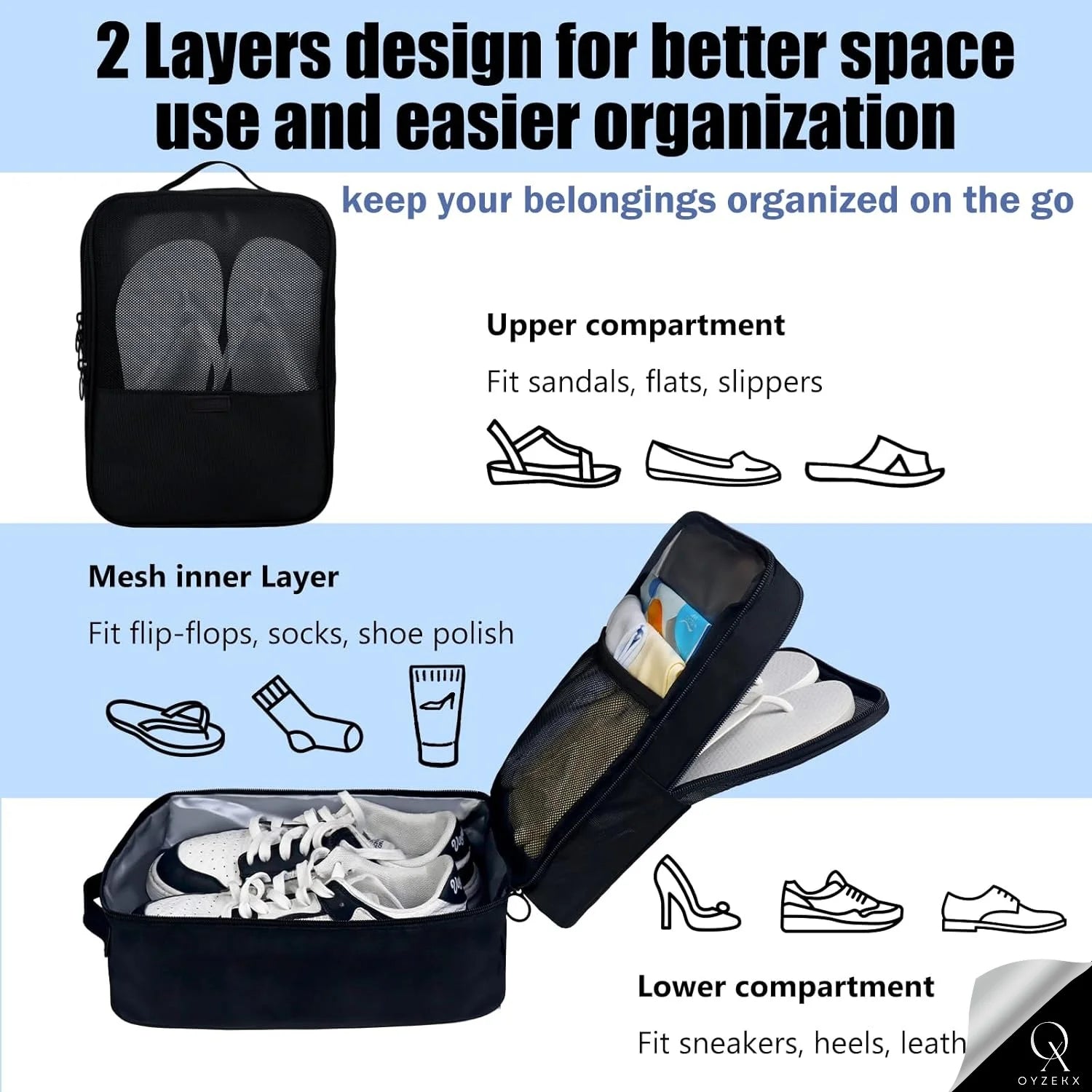 OyzekX Toiletry Bag for Men & Women Makeup Pouch, Travel Essentials Travel Organizer Travel Pouch for Men for Travel Kit for Toiletries, Wash Bag (Multi- Plain)