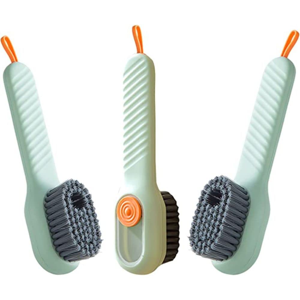 Multifunctional Shoe Brush with Liquid Box, Household Soft Fur Liquid Cleaning Shoe Brush, Long Handle Shoe Brush Press Type Automatic Liquid Shoe Brush