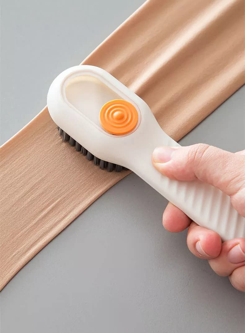 Multifunctional Shoe Brush with Liquid Box, Household Soft Fur Liquid Cleaning Shoe Brush, Long Handle Shoe Brush Press Type Automatic Liquid Shoe Brush