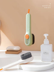 Multifunctional Shoe Brush with Liquid Box, Household Soft Fur Liquid Cleaning Shoe Brush, Long Handle Shoe Brush Press Type Automatic Liquid Shoe Brush