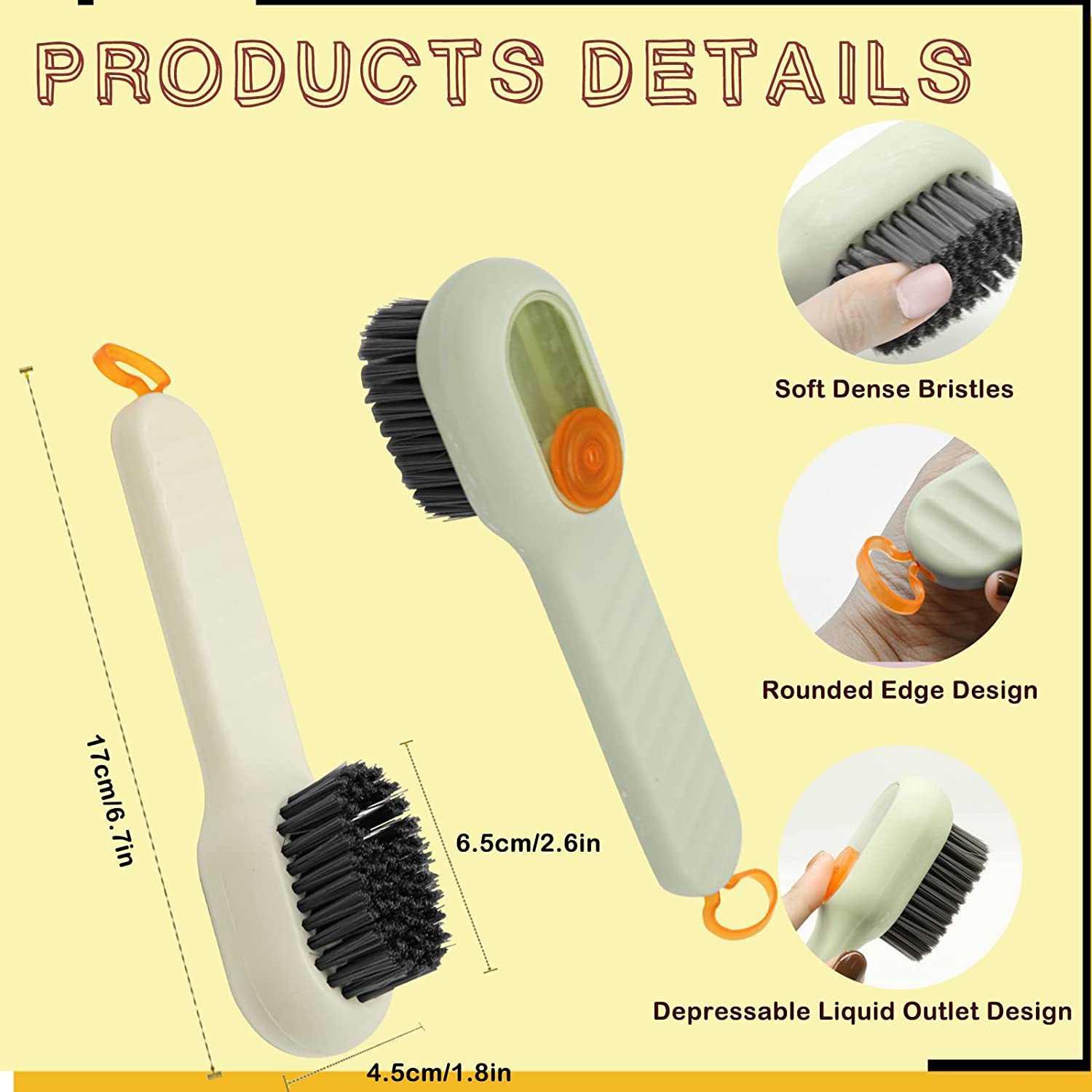 Multifunctional Shoe Brush with Liquid Box, Household Soft Fur Liquid Cleaning Shoe Brush, Long Handle Shoe Brush Press Type Automatic Liquid Shoe Brush