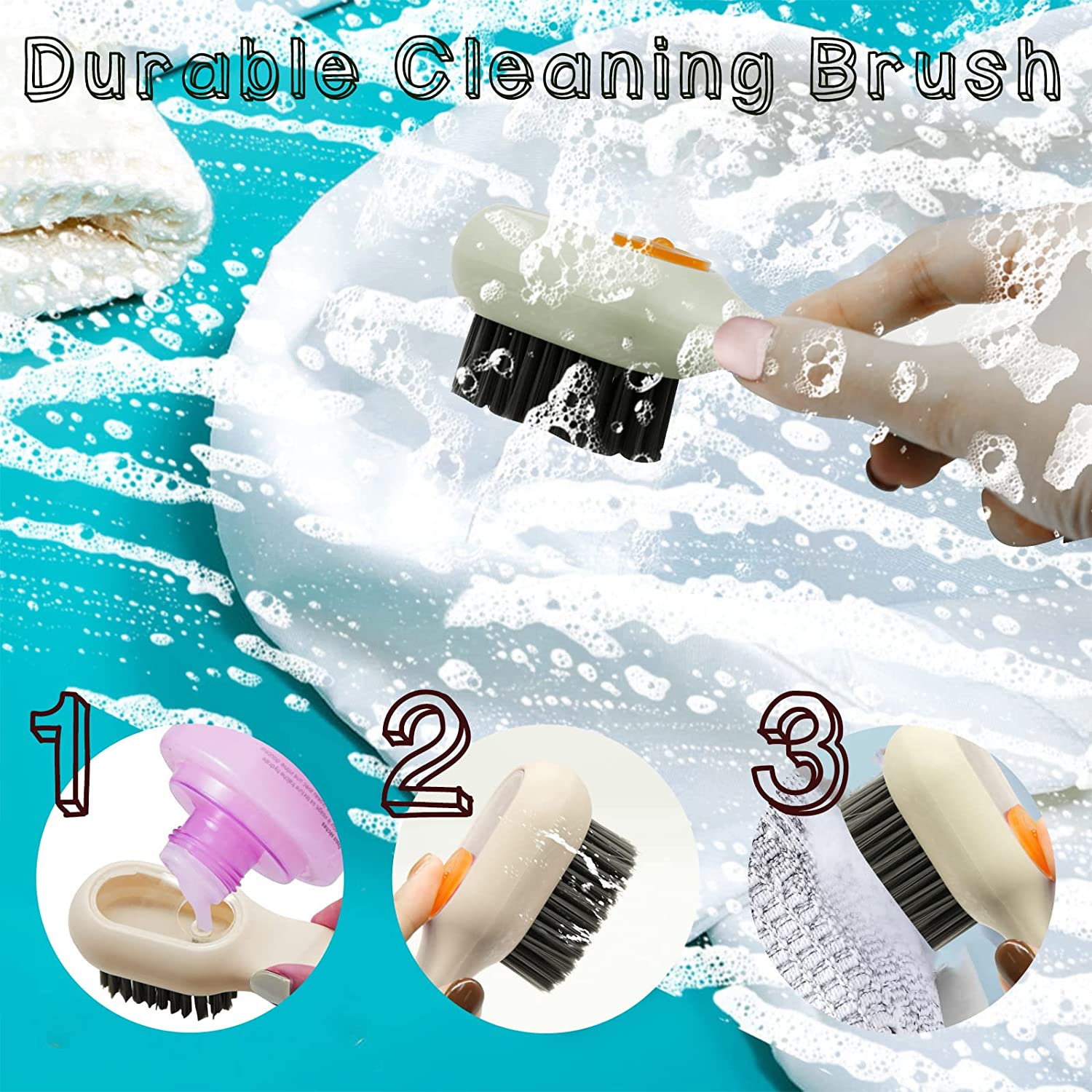 Multifunctional Shoe Brush with Liquid Box, Household Soft Fur Liquid Cleaning Shoe Brush, Long Handle Shoe Brush Press Type Automatic Liquid Shoe Brush