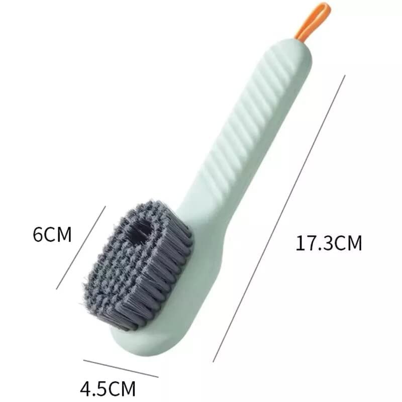 Multifunctional Shoe Brush with Liquid Box, Household Soft Fur Liquid Cleaning Shoe Brush, Long Handle Shoe Brush Press Type Automatic Liquid Shoe Brush