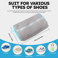 Shoe washing machine bag, Laundry shoe pouch for washer and dryer, Reusable and Durable Zipper Plush Washing Machine Bag for Sneakers, Delicates and Toys