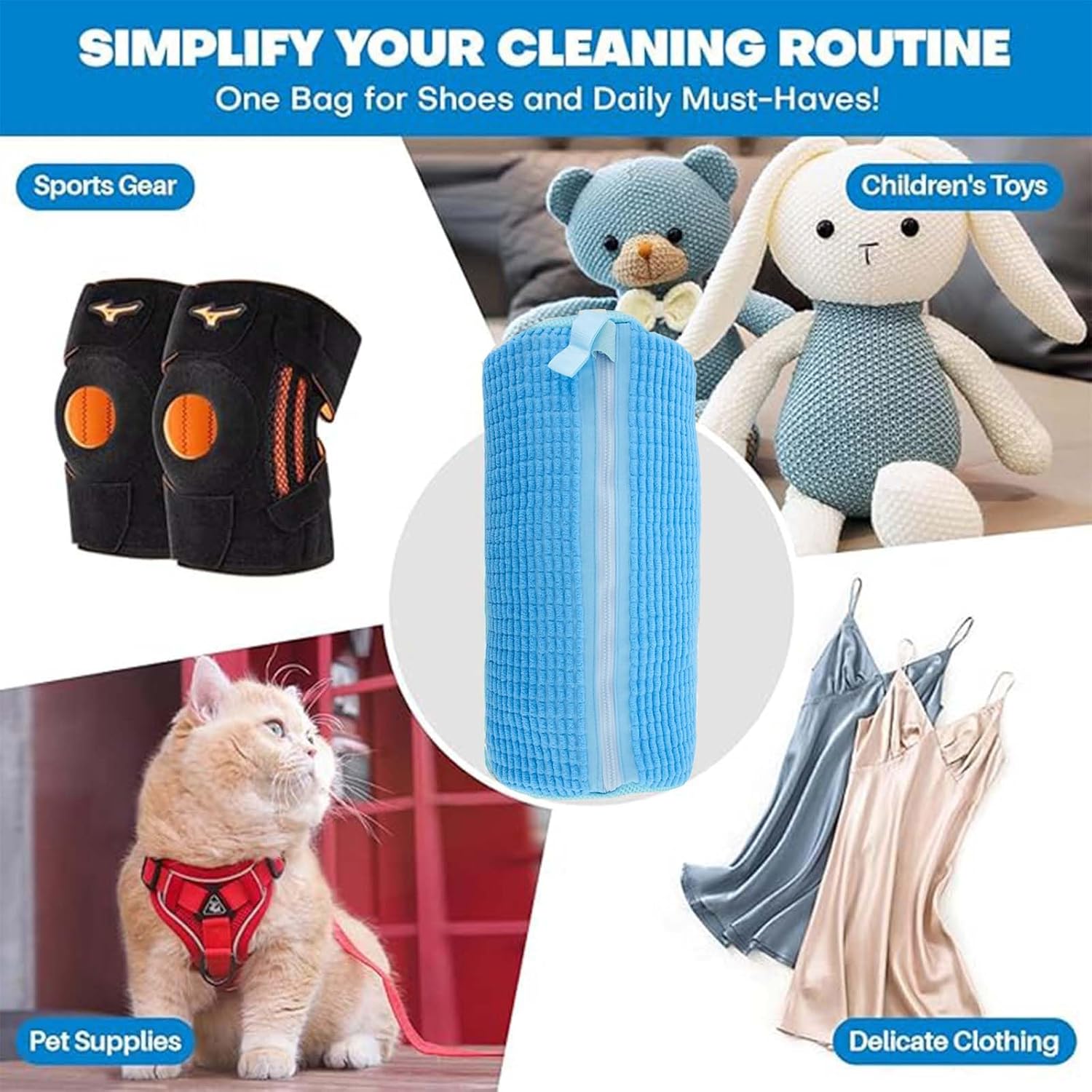 Shoe washing machine bag, Laundry shoe pouch for washer and dryer, Reusable and Durable Zipper Plush Washing Machine Bag for Sneakers, Delicates and Toys