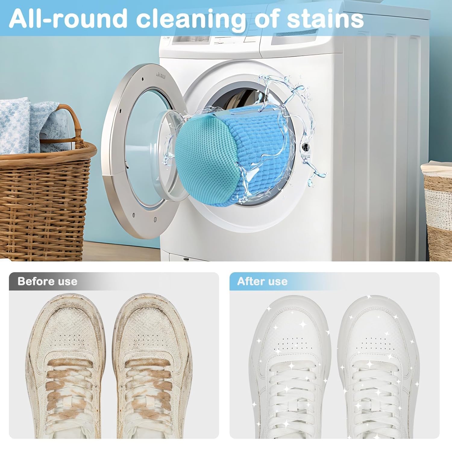 Shoe washing machine bag, Laundry shoe pouch for washer and dryer, Reusable and Durable Zipper Plush Washing Machine Bag for Sneakers, Delicates and Toys