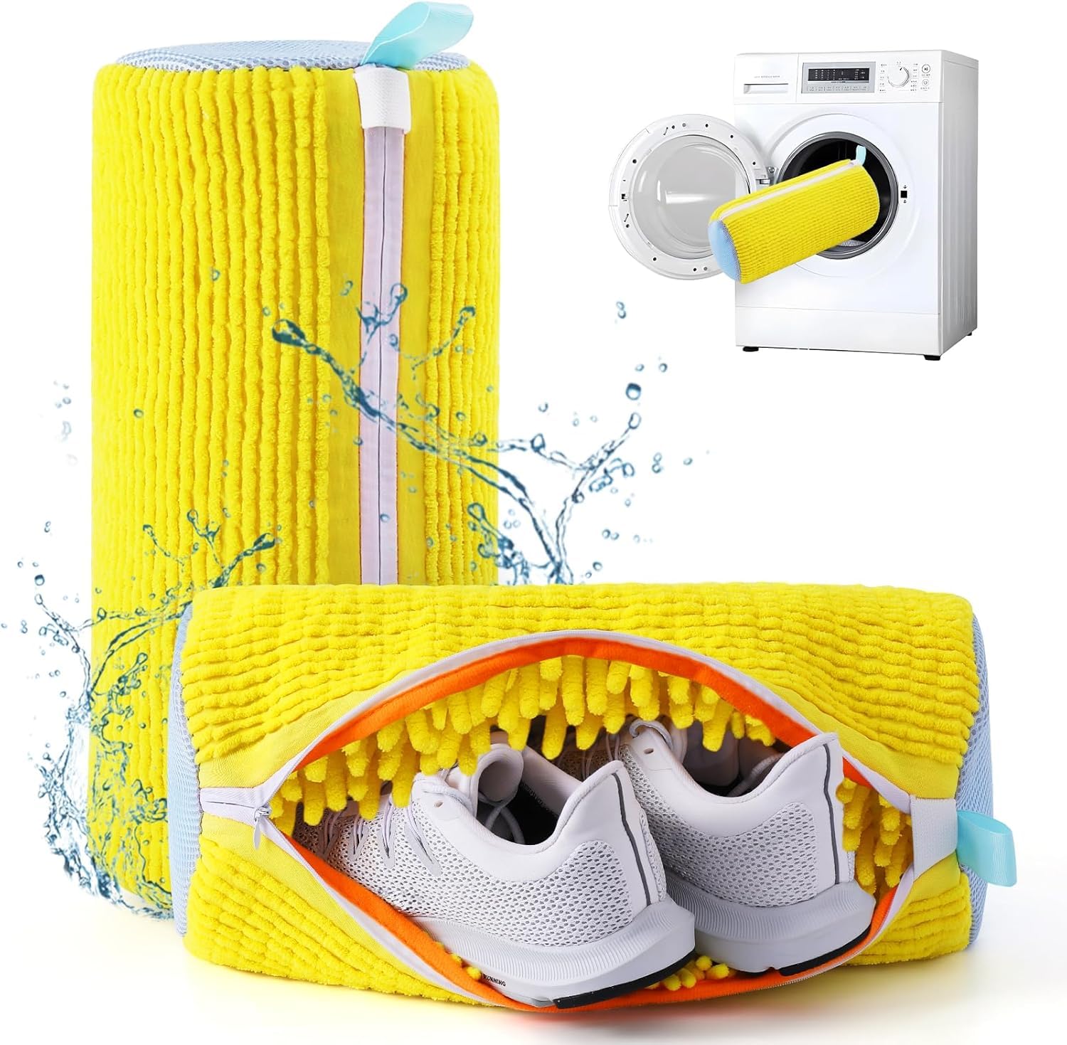 Shoe washing machine bag, Laundry shoe pouch for washer and dryer, Reusable and Durable Zipper Plush Washing Machine Bag for Sneakers, Delicates and Toys