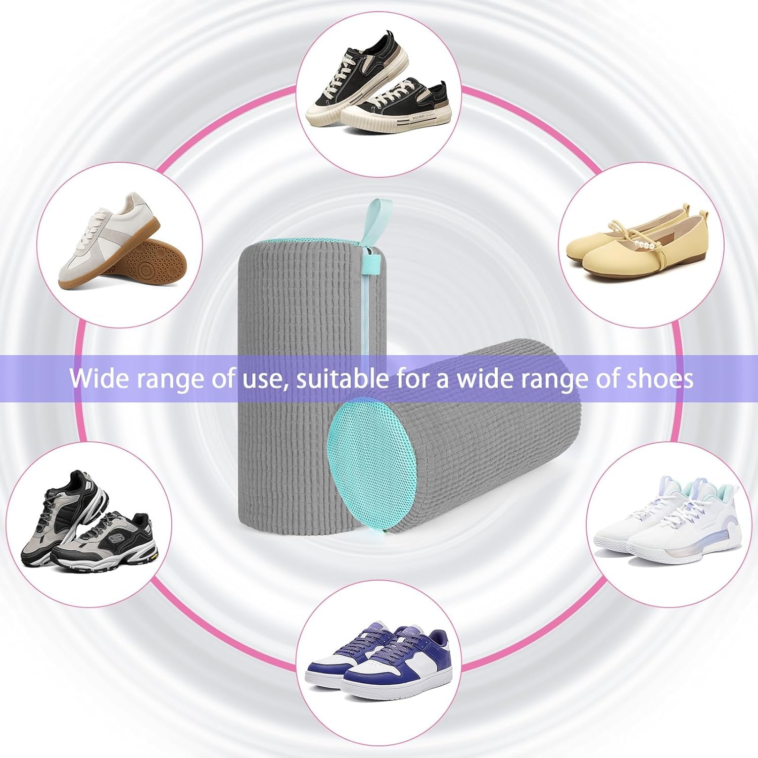 Shoe washing machine bag, Laundry shoe pouch for washer and dryer, Reusable and Durable Zipper Plush Washing Machine Bag for Sneakers, Delicates and Toys