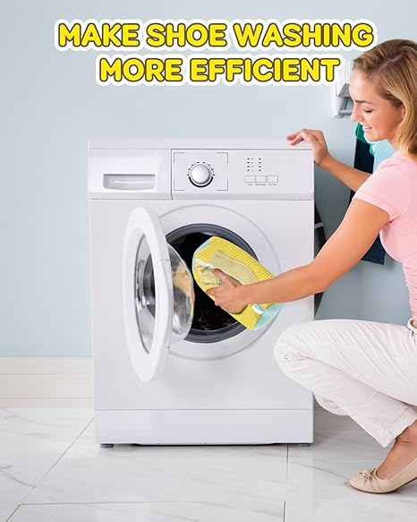Shoe washing machine bag, Laundry shoe pouch for washer and dryer, Reusable and Durable Zipper Plush Washing Machine Bag for Sneakers, Delicates and Toys