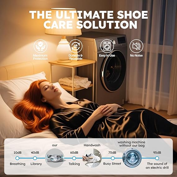 Shoe washing machine bag, Laundry shoe pouch for washer and dryer, Reusable and Durable Zipper Plush Washing Machine Bag for Sneakers, Delicates and Toys