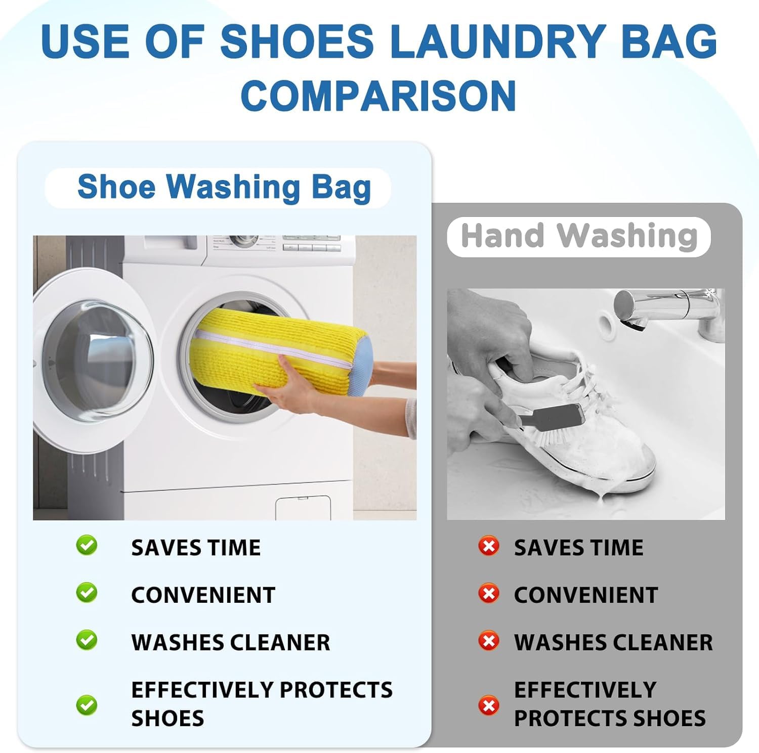 Shoe washing machine bag, Laundry shoe pouch for washer and dryer, Reusable and Durable Zipper Plush Washing Machine Bag for Sneakers, Delicates and Toys