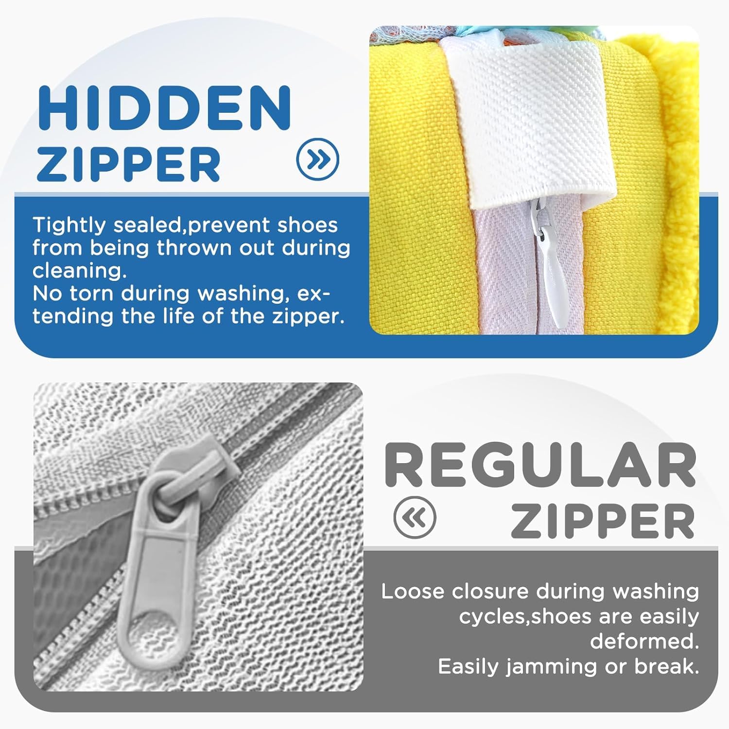 Shoe washing machine bag, Laundry shoe pouch for washer and dryer, Reusable and Durable Zipper Plush Washing Machine Bag for Sneakers, Delicates and Toys
