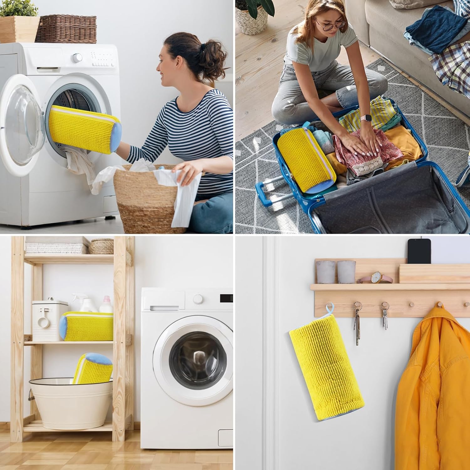 Shoe washing machine bag, Laundry shoe pouch for washer and dryer, Reusable and Durable Zipper Plush Washing Machine Bag for Sneakers, Delicates and Toys