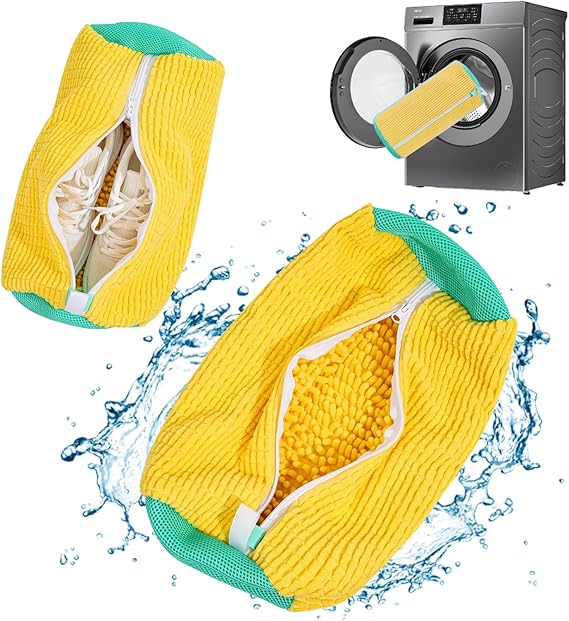 Shoe washing machine bag, Laundry shoe pouch for washer and dryer, Reusable and Durable Zipper Plush Washing Machine Bag for Sneakers, Delicates and Toys