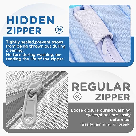 Shoe washing machine bag, Laundry shoe pouch for washer and dryer, Reusable and Durable Zipper Plush Washing Machine Bag for Sneakers, Delicates and Toys