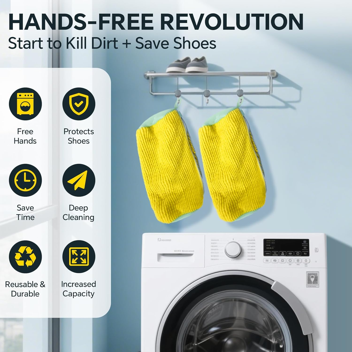 Shoe washing machine bag, Laundry shoe pouch for washer and dryer, Reusable and Durable Zipper Plush Washing Machine Bag for Sneakers, Delicates and Toys