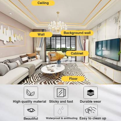 Tile stickers for flooring, tiles gap tape waterproof filling sticker,Self-Adhesive ceramic,marble Wall & Floor Decor Tape (0.5 cm * 50 Meter)