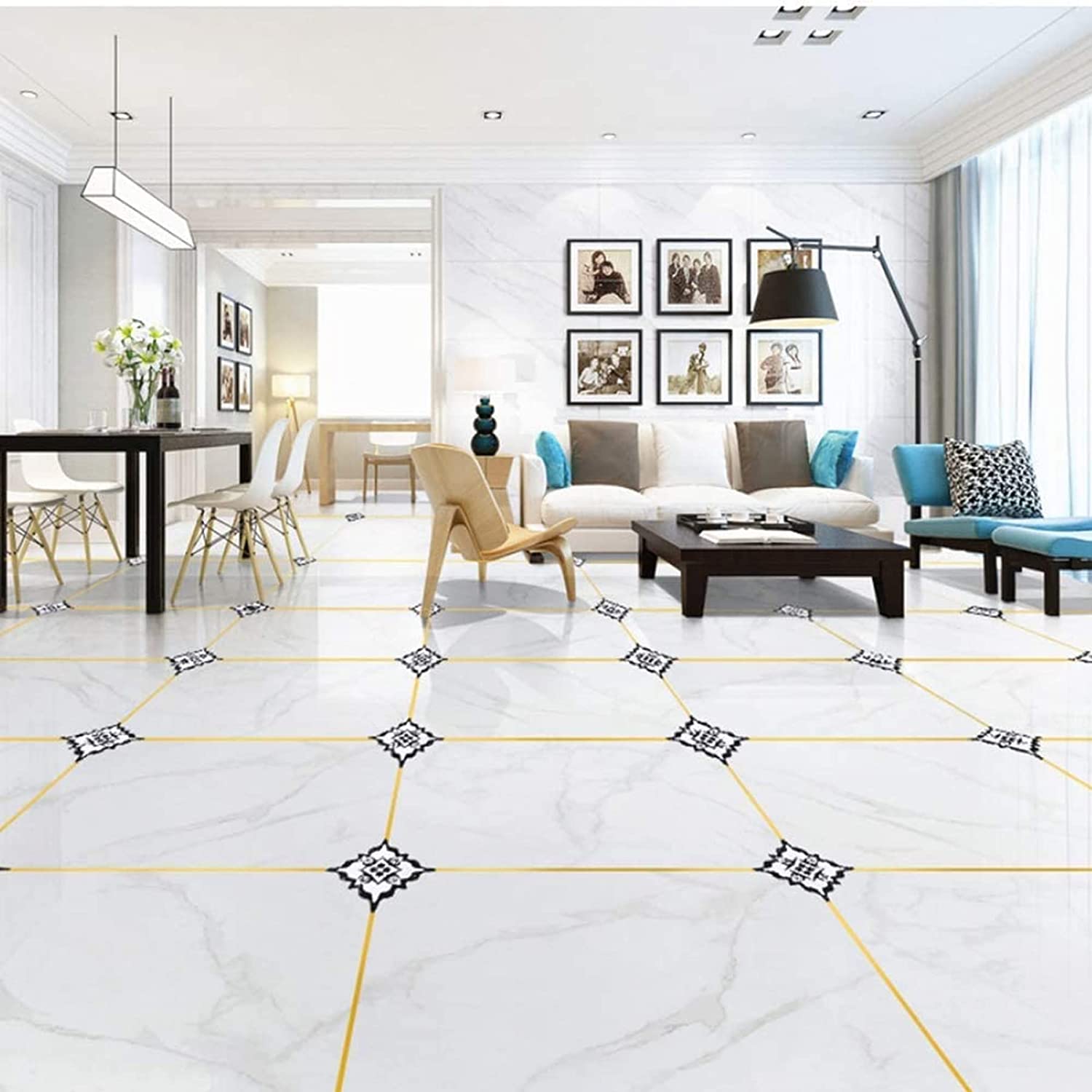 Tile stickers for flooring, tiles gap tape waterproof filling sticker,Self-Adhesive ceramic,marble Wall & Floor Decor Tape (0.5 cm * 50 Meter)