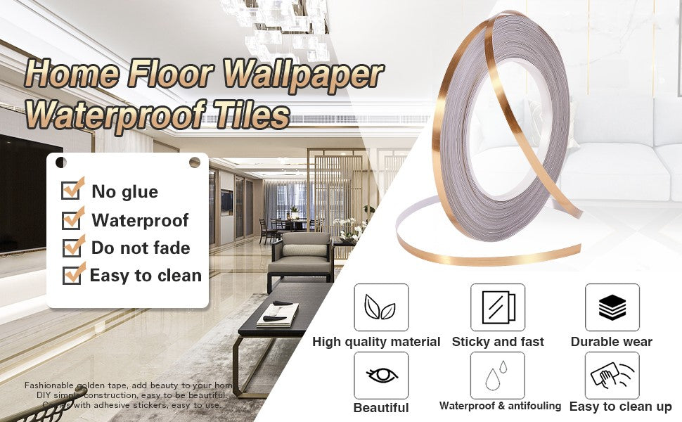 Tile stickers for flooring, tiles gap tape waterproof filling sticker,Self-Adhesive ceramic,marble Wall & Floor Decor Tape (0.5 cm * 50 Meter)