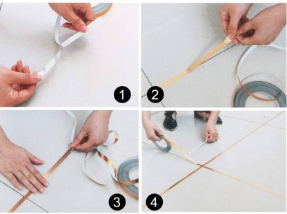 Tile stickers for flooring, tiles gap tape waterproof filling sticker,Self-Adhesive ceramic,marble Wall & Floor Decor Tape (0.5 cm * 50 Meter)