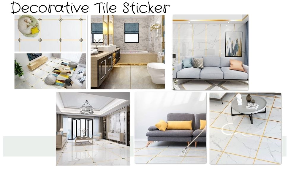 Tile stickers for flooring, tiles gap tape waterproof filling sticker,Self-Adhesive ceramic,marble Wall & Floor Decor Tape (0.5 cm * 50 Meter)