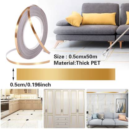 Tile stickers for flooring, tiles gap tape waterproof filling sticker,Self-Adhesive ceramic,marble Wall & Floor Decor Tape (0.5 cm * 50 Meter)