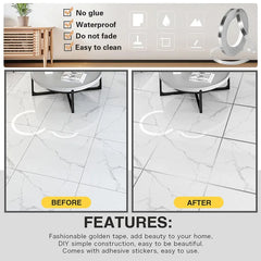 Tile Stickers Decorative Floor Wall Sticker Foil Line Peel
