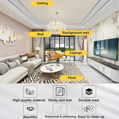 Tile Stickers Decorative Floor Wall Sticker Foil Line Peel