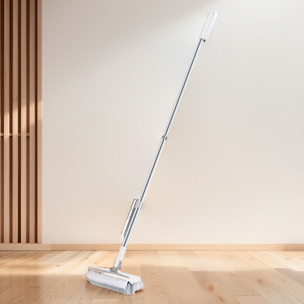 3 in 1 Multifunctional Floor Scrub Brush with Long Handle180°Rotating Stiff Bristle Scrape Brush for Cleaning Wall Corner Patio Bathroom Garage Kitchen Wall Deck Tub Tile