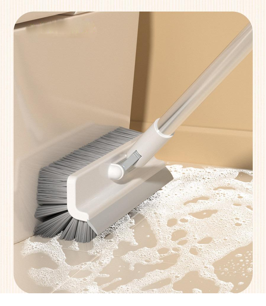 3 in 1 Multifunctional Floor Scrub Brush with Long Handle180°Rotating Stiff Bristle Scrape Brush for Cleaning Wall Corner Patio Bathroom Garage Kitchen Wall Deck Tub Tile