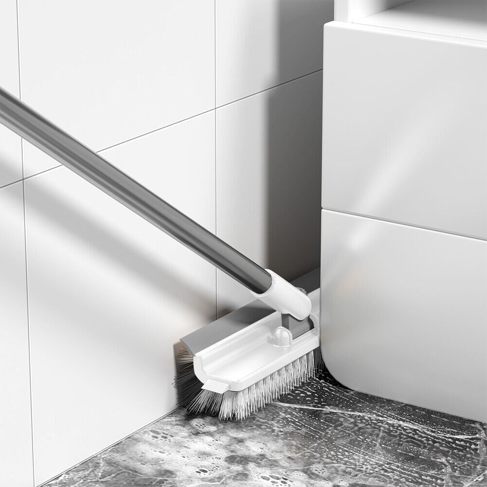 3 in 1 Multifunctional Floor Scrub Brush with Long Handle180°Rotating Stiff Bristle Scrape Brush for Cleaning Wall Corner Patio Bathroom Garage Kitchen Wall Deck Tub Tile