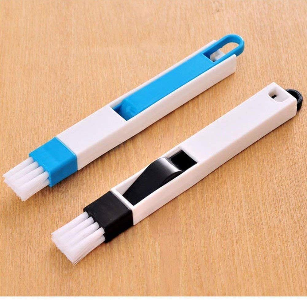 Plastic Corners & Edges Dust Multipurpose Use Cleaning Brush for Window Frame, Keyboard with Mini Dustpan, 2-Pieces