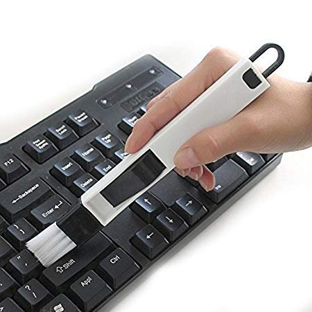 Plastic Corners & Edges Dust Multipurpose Use Cleaning Brush for Window Frame, Keyboard with Mini Dustpan, 2-Pieces