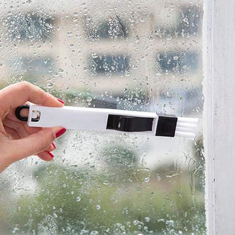 Plastic Corners & Edges Dust Multipurpose Use Cleaning Brush for Window Frame, Keyboard with Mini Dustpan, 2-Pieces